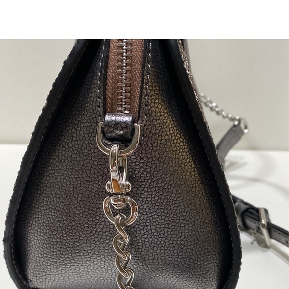Kate Spade- Laurel Way Mini Riley Glitter Satchel/ Crossbody in Gun Metal - Picture 3 of 8